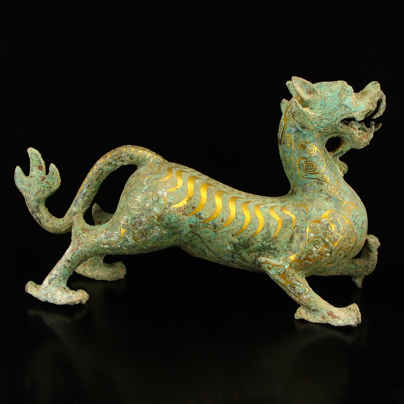 Vintage Chinese Gilt Gold Bronze Tiger Statue (1 of 9)