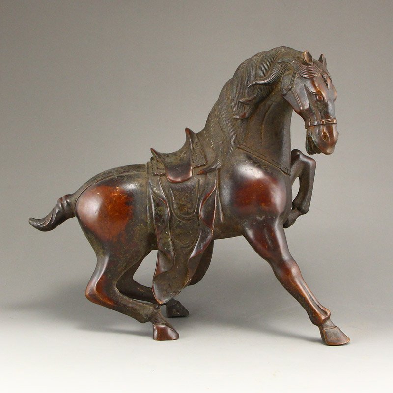 Vintage Chinese Red Copper Statue - Horse (1 of 8)