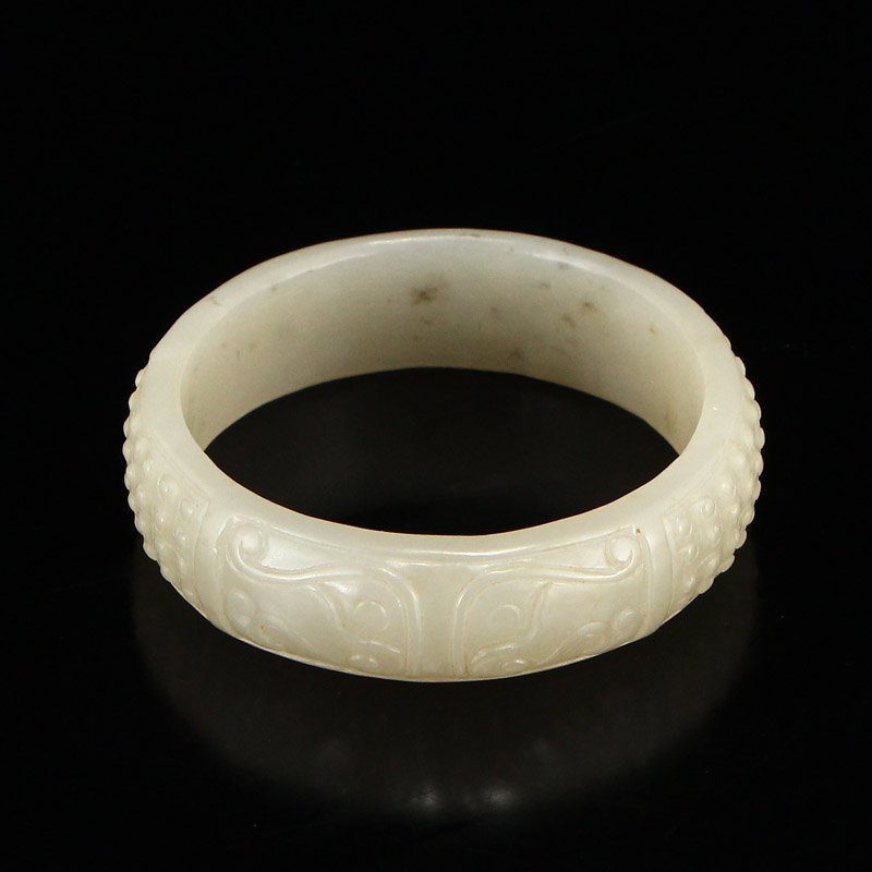 Inside Diameter 58 MM Vintage Hetian Jade Bracelet (1 of 7)