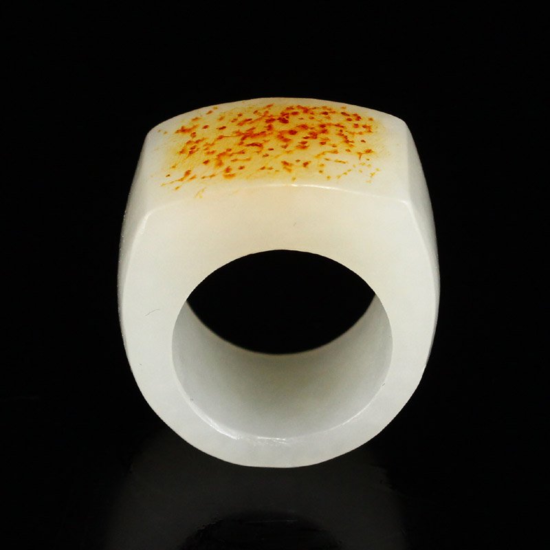 Superb Chinese Natural White Hetian Jade Thumb Ring: Superb Chinese Natural White Hetian Jade Thumb Ring w Certificate US Size : 10 Dimension: 21 x 18 (mm) 0.83 x 0.71(inches) Weight: 0.05 lbs/24.36 g