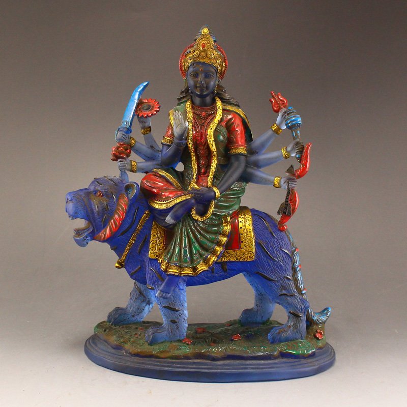 Vintage Tibetan Buddhism Gilt Gold Peking Glass Statue: Vintage Tibetan Buddhism Gilt Gold Peking Glass Figure & Tiger Statue Dimension: 210 x 160 x 100(mm)8.27 x 6.30 x 3.94(inches) Weight: 3.22 lbs/1460 g