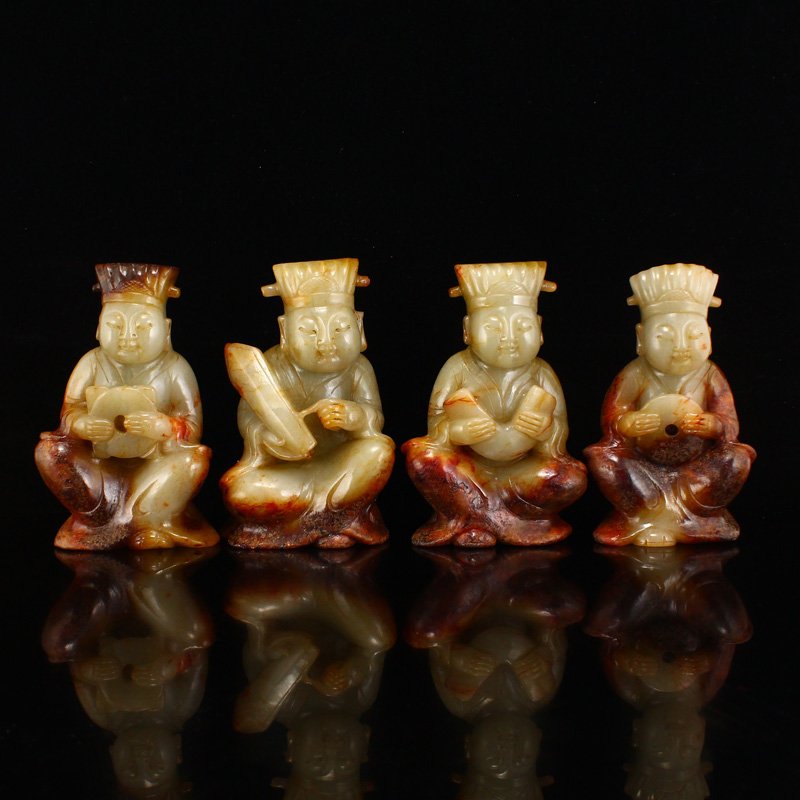 A Set Chinese Han Dynasty Hetian Jade Figures Statues: A Set Chinese Han Dynasty Hetian Jade Figures Statues Dimension: 130 x 85 x 60(mm) 5.12 x 3.35 x 2.36(inches) Weight: 5.82 lbs/2641 g