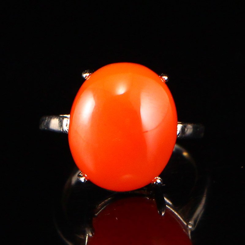 Chinese Silver Inlay Nan Hong Agate Ring: Chinese Silver Inlay Nan Hong Agate Ring w Certificate US Size: 7 Dimension: 14x12x7(mm) 0.55x0.47x0.27(inches) Weight:0.01 lbs/3.55 g
