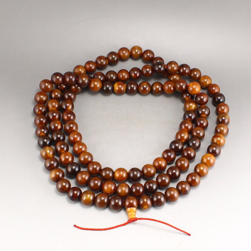 17 MM 108 Beads Chinese Ox Horn Beads Prayer Necklace: 17 MM 108 Beads Chinese Ox Horn Beads Prayer Necklace Dimension: 17 x 1820 (mm) 0.67 x 71.65 (inches) Weight: 0.87 lbs/397 g