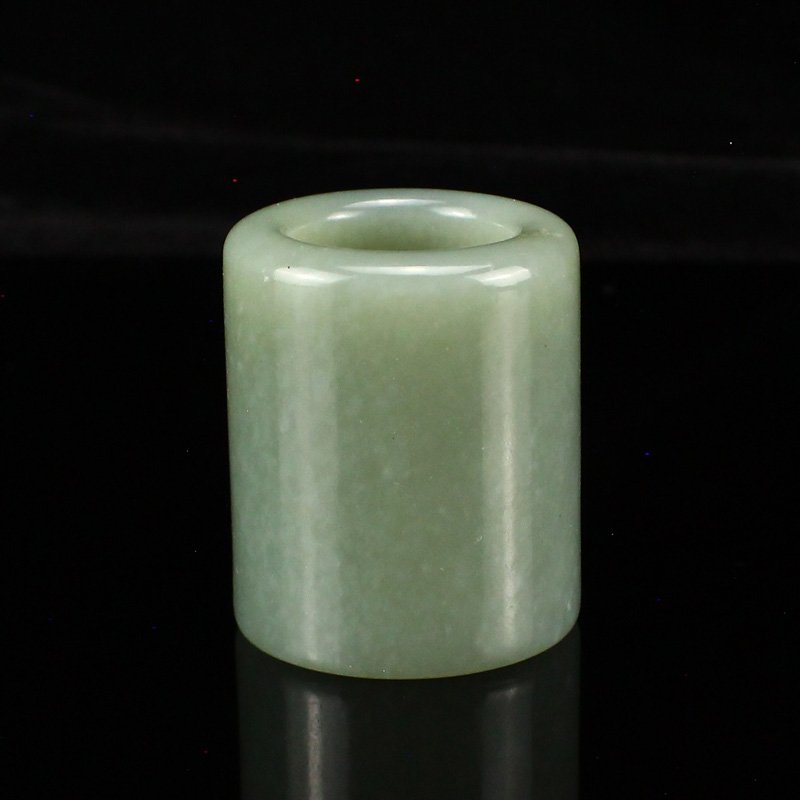 Chinese Natural Hetian Jade Thumb Ring: Chinese Natural Hetian Jade Thumb Ring US Size: 11 Dimension: 24 x 48(mm) 0.94 x 1.89(inches) Weight 0.24 lbs/109 g