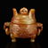Chinese Hetian Jade Beast Head Double Ears Burner