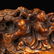 Boxwood Wood Laughing Buddha & Kids Ruyi Statue - 10