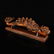 Boxwood Wood Laughing Buddha & Kids Ruyi Statue - 3