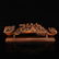 Boxwood Wood Laughing Buddha & Kids Ruyi Statue - 7