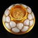 Gilt Gold Red Copper Inlay Natural Hetian Jade Bowl - 8