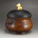 Ming Dy Red Copper Incense Burner w Zitan Wood Lid - 2