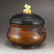Ming Dy Red Copper Incense Burner w Zitan Wood Lid - 3