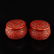 Pair Red Lacquerware Low Relief Dragon Wei Qi Pot