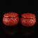 Pair Red Lacquerware Low Relief Dragon Wei Qi Pot - 6