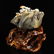 Multicolour Hetian Jade Deadwood & Mushrooms Statue - 2