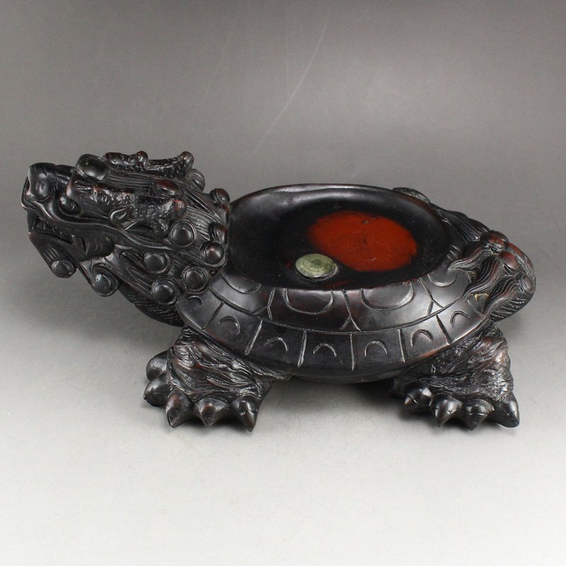 Vintage Chinese Dragon Turtle Inkstone: Vintage Chinese Dragon Turtle Inkstone Dimension: 235 x 140 x 80（mm) 9.25 x 5.51 x 3.15(inches) Weight: 4.16 lbs/1887 g