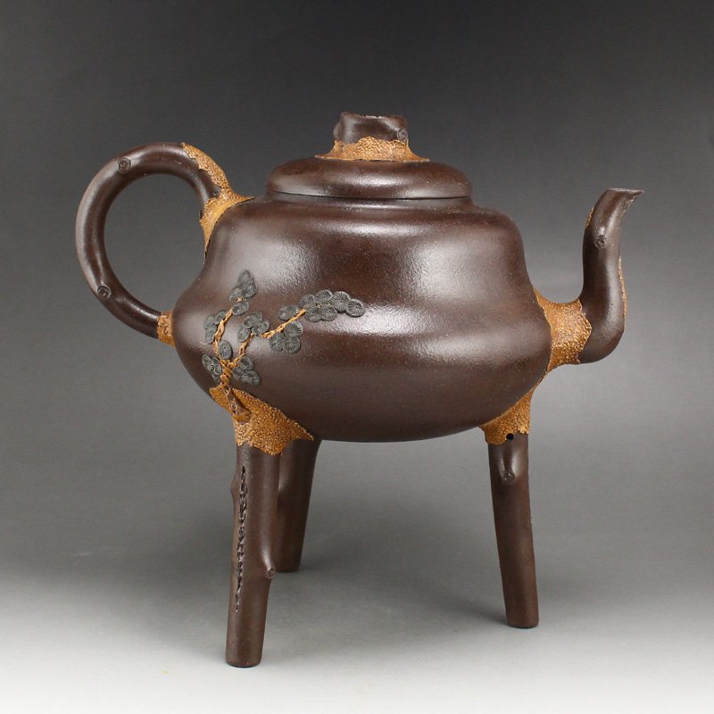 Vintage Chinese Yixing Zisha Clay 3 Legs Teapot (1 of 7)