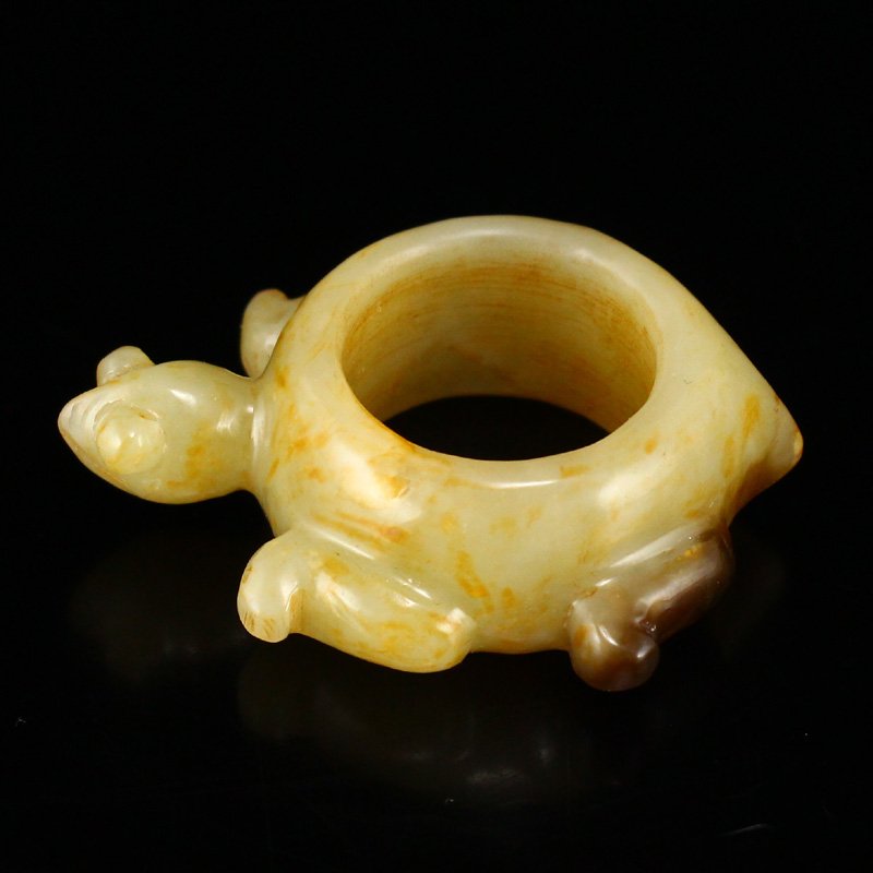 Vintage Chinese Hetian Jade Turtle Ring (1 of 9)
