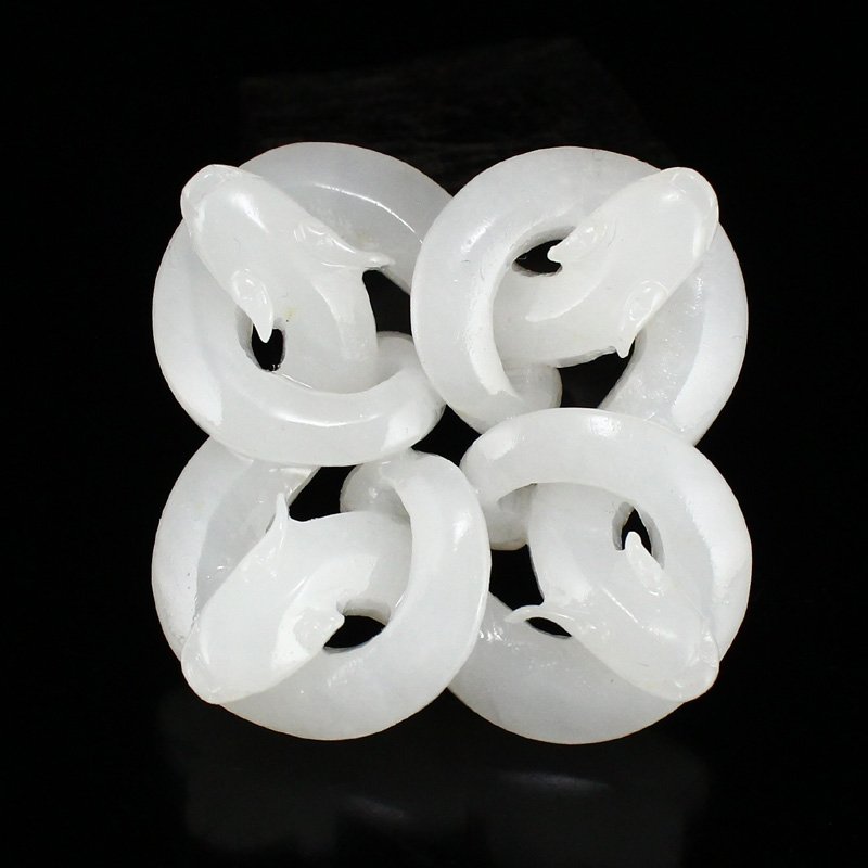 Chinese White Hetian Jade Chi Dragon Pendant (1 of 7)