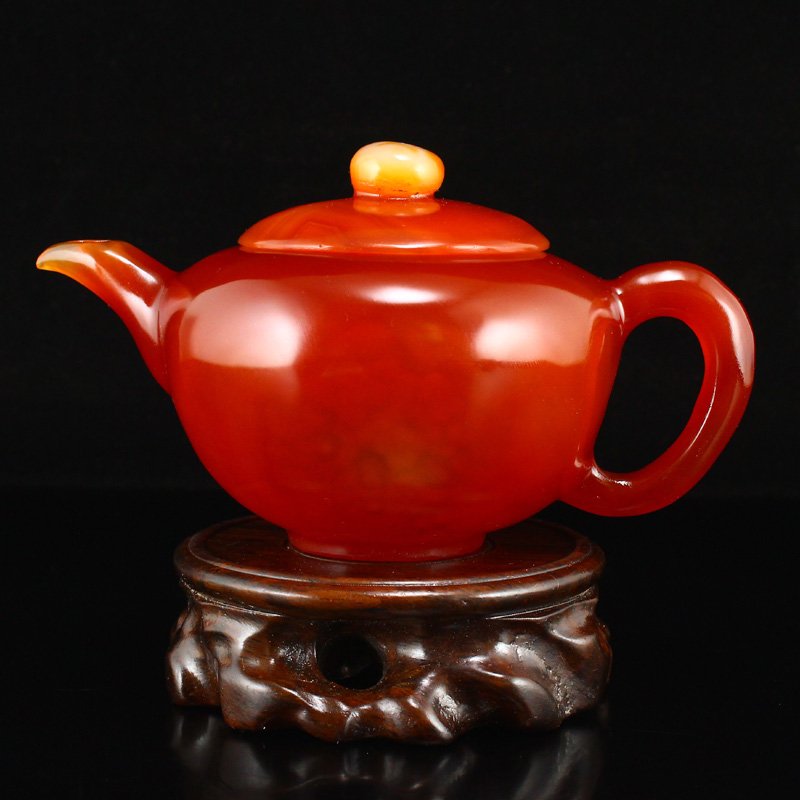 Beautiful Chinese Natural Red Agate Teapot (1 of 10)