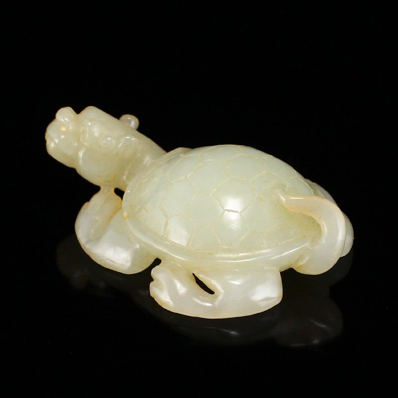 Vintage Chinese Hetian Jade Statue - Dragon Turtle (1 of 6)