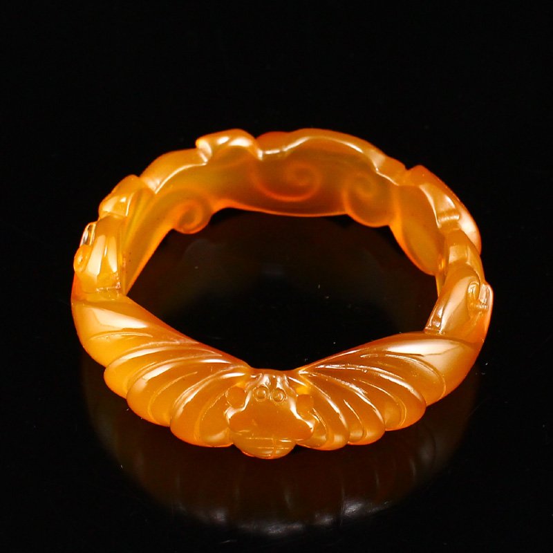 Beautiful Chinese Natural Agate Bracelet - Fortune Bat (1 of 6)