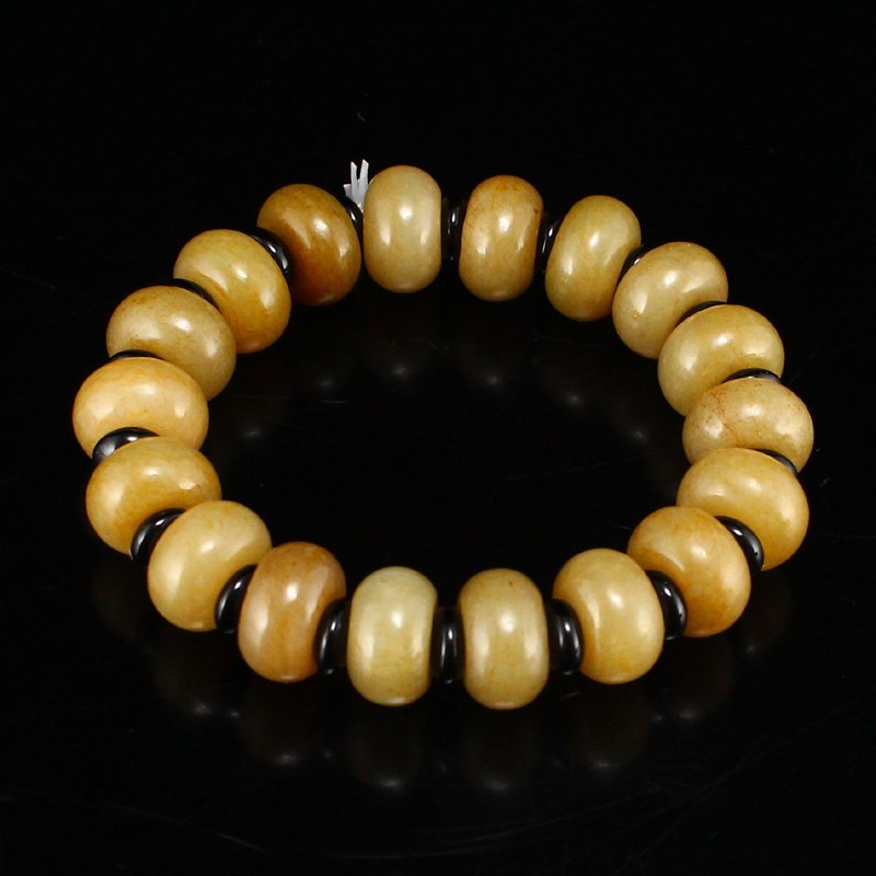 Vintage Chinese Hetian Jade Beads Bracelet (1 of 7)