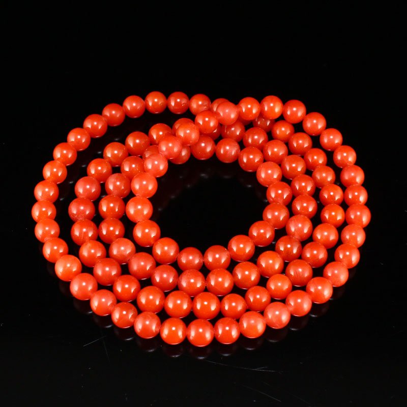 7 MM Chinese Natural Nan Hong Agate Beads Necklace (1 of 7)