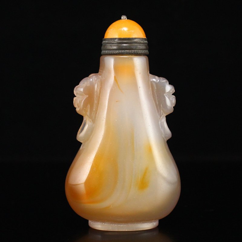 Vintage Chinese Natural Agate Double Ears Snuff Bottle (1 of 7)