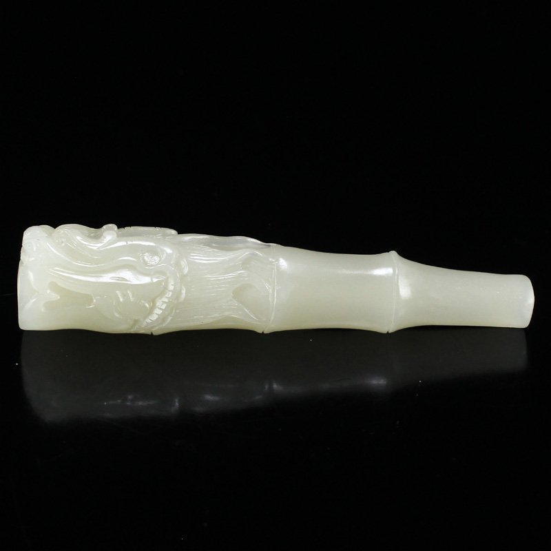 Chinese Hetian Jade Dragon Head Cigarette Holder (1 of 7)