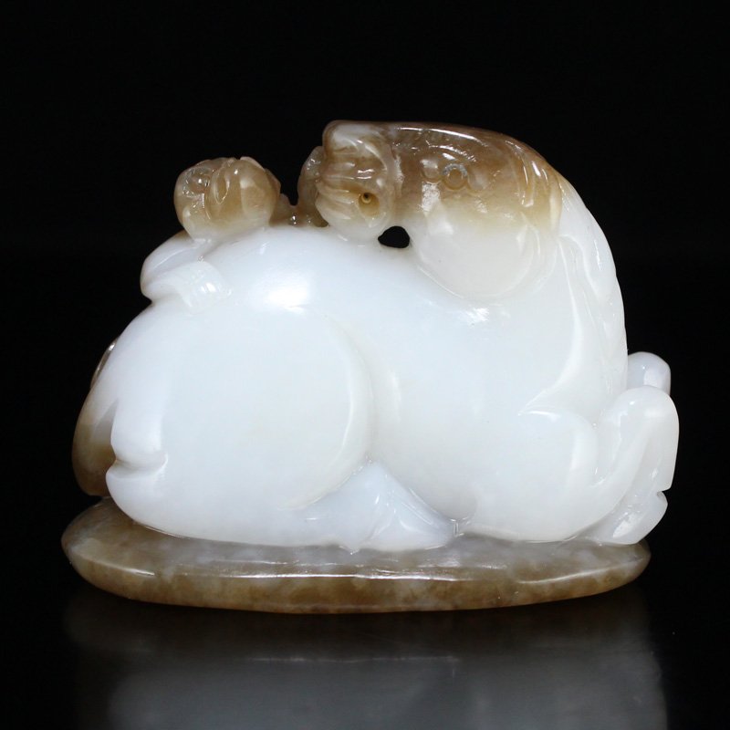 Superb Chinese Hetian Jade Horse Monkey Pendant (1 of 7)