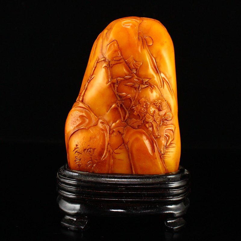 Vintage Chinese Tianhuang Stone Scenery Figure Statue (1 of 6)