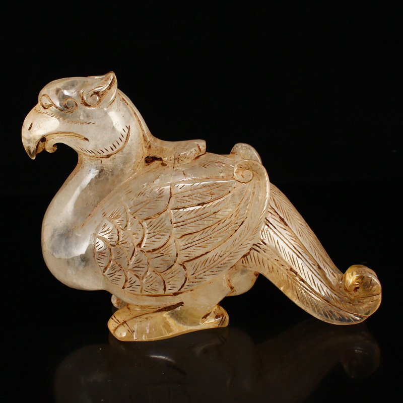 Vintage Chinese Crystal Carved Divine Bird Statue (1 of 6)