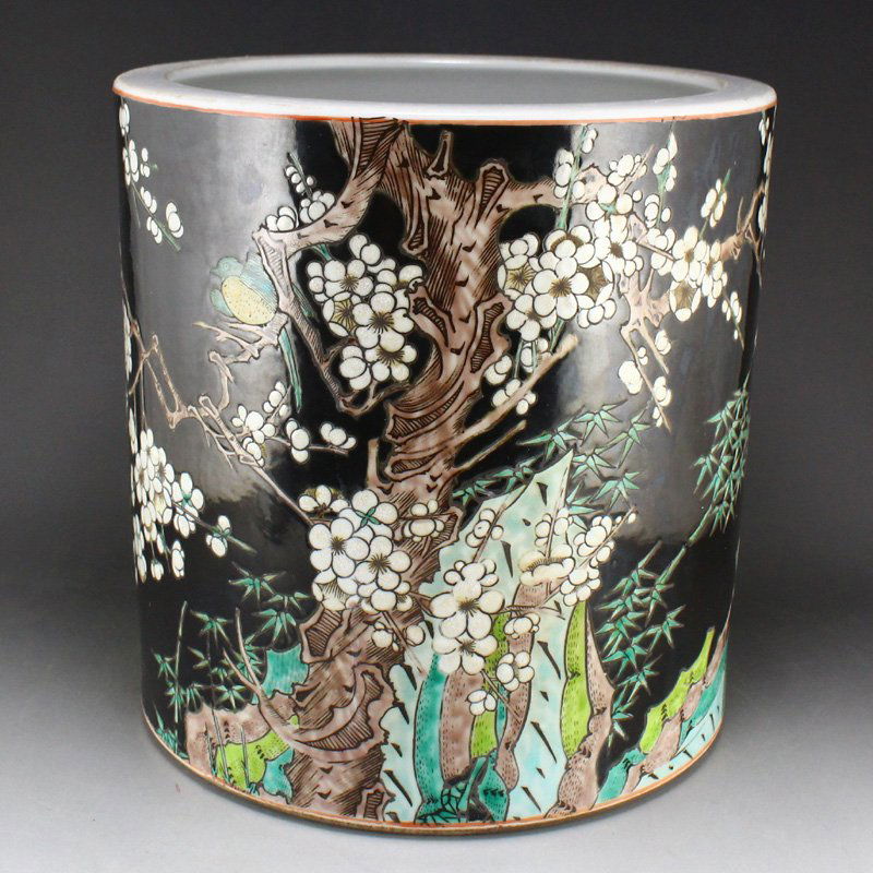 Superb Chinese Qing Dy Su San Cai Porcelain Brush Pot (1 of 11)