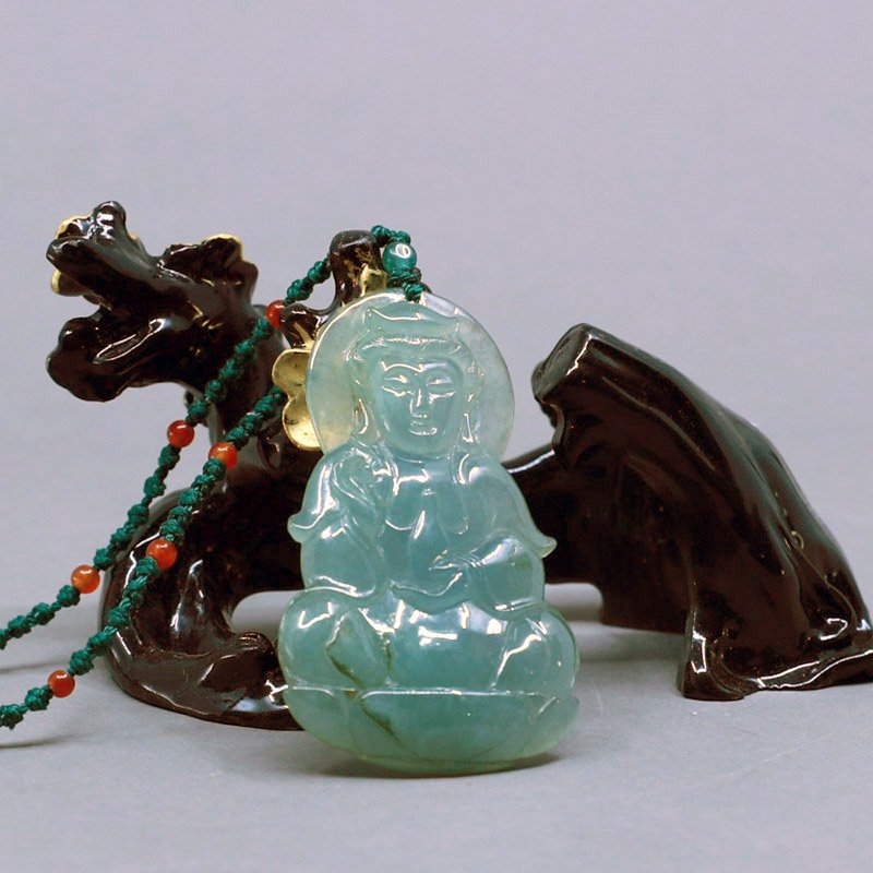 Natural Jadeite Kwan-yin Pendant (1 of 3)