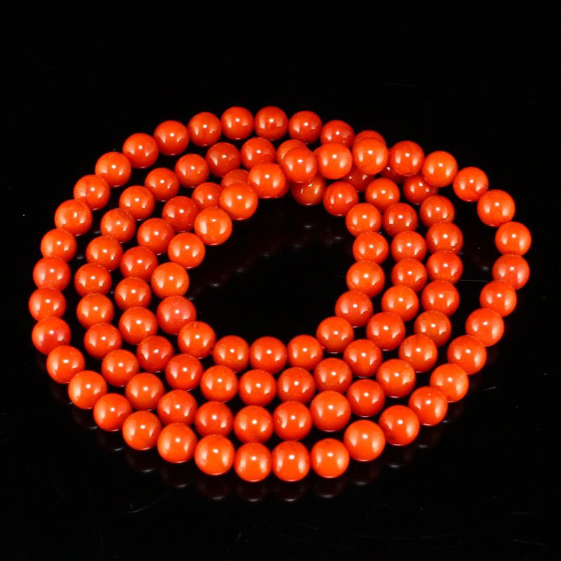 7 MM Chinese Natural Nan Hong Agate Beads Necklace (1 of 7)