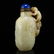 Vintage Hetian Jade Snuff Bottle w Lapis Lazuli Stopper - 4