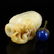 Vintage Hetian Jade Snuff Bottle w Lapis Lazuli Stopper - 5
