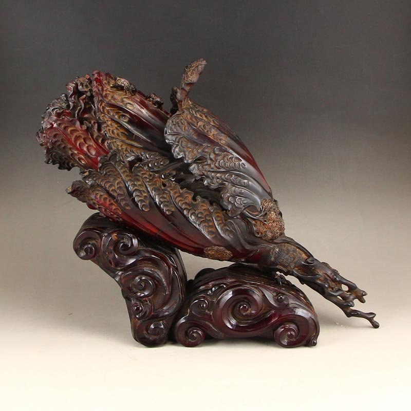 Vintage Chinese Ox Horn Fortune Cabbage Statue: Vintage Chinese Ox Horn Fortune Cabbage Statue Dimension: 380 x 260 x 170 (mm) 14.96 x 10.24 x 6.69 (inches) Weight: 5.68 lbs/2579 g The total weight does not include the base. The base is included af