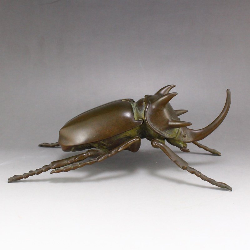 Vivid Chinese Bronze Unicorn Beetle Statue (1 of 8)