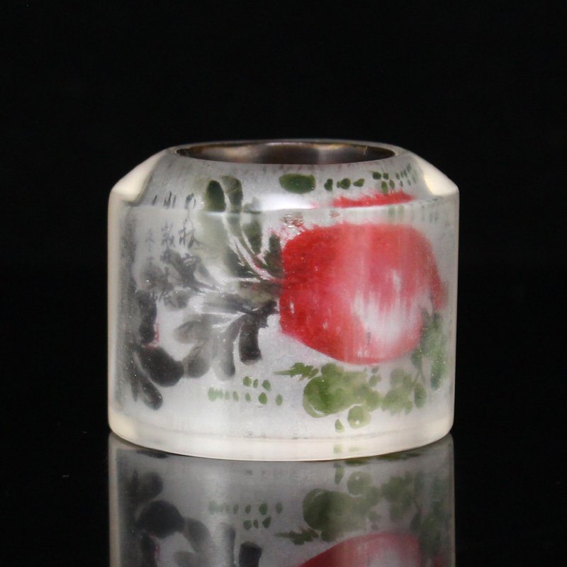 Superb Natural White Crystal Inside Painting Thumb Ring (1 of 5)