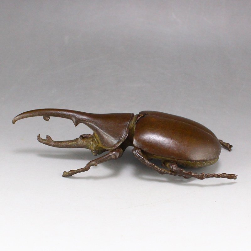 Vivid Chinese Bronze Unicorn Beetle Statue (1 of 7)