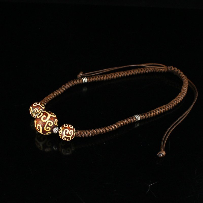 Vintage Tibetan Buddhism DZI Agate Beads Pendant (1 of 5)