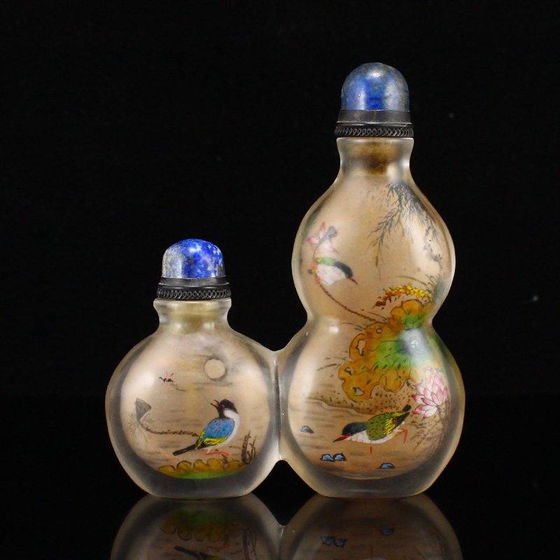 Peking Glass Conjoined Inside Painting Snuff Bottle (1 of 9)