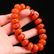 Chinese Nan Hong Agate Beads Bracelet w Certificate - 4