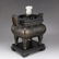 Bronze Inlay Hetian Jade Double Ears Incense Burner - 6