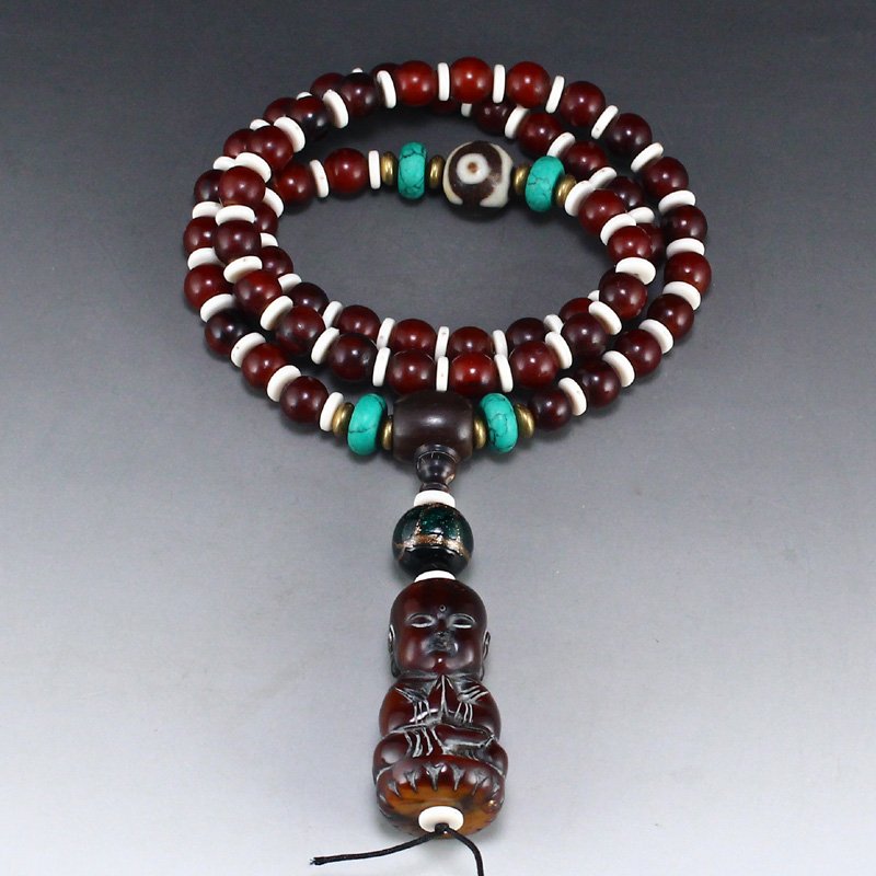 Vintage Chinese Ox Horn Buddha Necklace/Pendant (1 of 8)