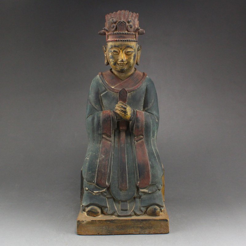 Vintage Chinese Bronze Taoism Figure Statue (1 of 8)