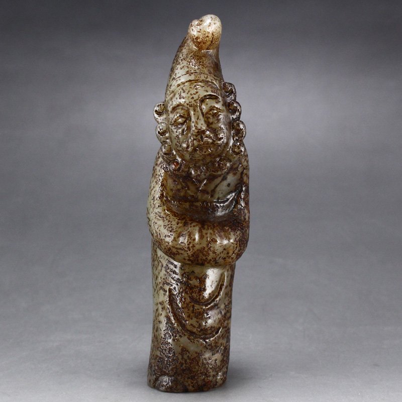 Vintage Chinese Hetian Jade Figure Statue w Certificate (1 of 7)