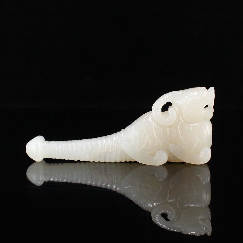 Chinese Hetian Jade Fortune Unicorn Cigarette Holder (1 of 9)